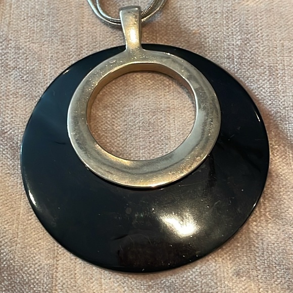 Minimalist Necklace Black and Silver Y2k - Picture 2 of 6
